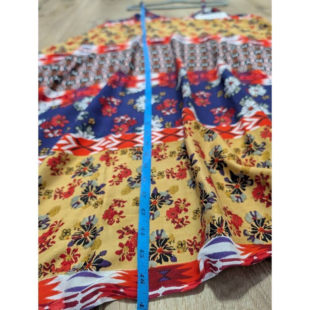 Ingear Resort Harem Jumpsuit L/XL Boho Wide Leg Romper Pockets Patchwork - Picture 6 of 11